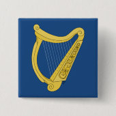 Irish Harp Vierkante Button 5,1 Cm (Voorkant)