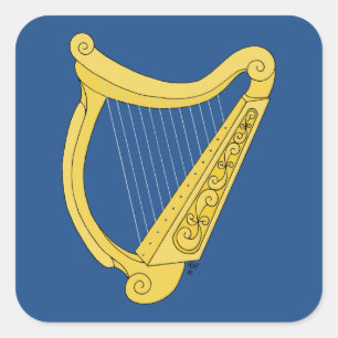 Irish Harp Vierkante Sticker