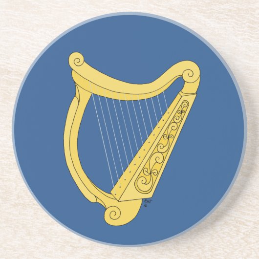 Irish Harp Zandsteen Onderzetter (Voorkant)