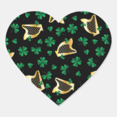 Irish Harps + Shamrocks Hart Sticker (Voorkant)