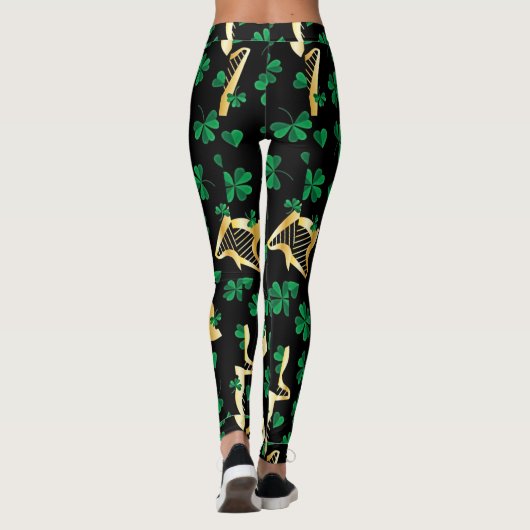 Irish Harps + Shamrocks Leggings (Achterkant)