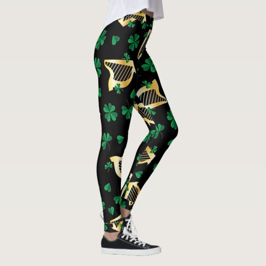 Irish Harps + Shamrocks Leggings (Rechts)