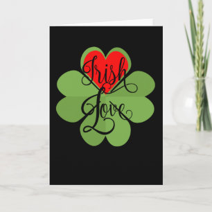 Irish Heart Love Shamrock Love Gift Kaart