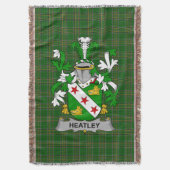 Irish Heatley Coat of Arms Family Crest Ireland Deken (Voorkant Verticaal)