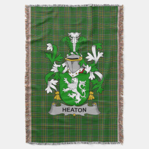 Irish Heaton Coat of Arms Family Crest Ireland Deken