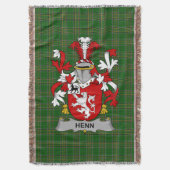 Irish Henn Coat of Arms Family Crest Ireland Deken (Voorkant Verticaal)