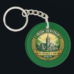 Irish Heritage - Dublin Sleutelhanger<br><div class="desc">A compact keychain featuring a striking Irish heritage emblem inspired by Dublin landmarks and Celtic artistry. The detailed design with shamrocks and classic Irish colors makes it a meaningful everyday accessory or a memorable souvenir for lovers of Irish culture.</div>