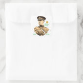 Irish Hero afbeelding voor Square-Stickers-Glossy Vierkante Sticker (Tas)