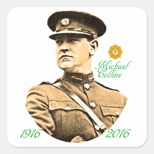 Irish Hero afbeelding voor Square-Stickers-Glossy Vierkante Sticker (Voorkant)