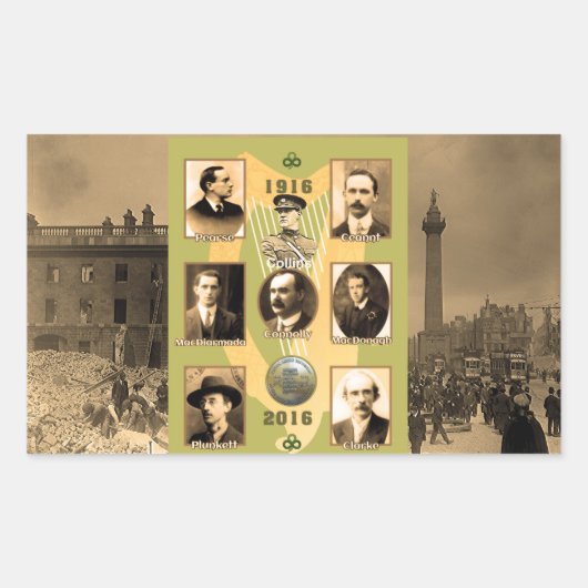 Irish Heroes afbeelding voor Rectangle-Stickers-Gl Rechthoekige Sticker (Voorkant)