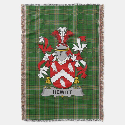 Irish Hewitt Coat of Arms Family Crest Ireland Deken (Voorkant Verticaal)
