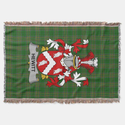 Irish Hewitt Coat of Arms Family Crest Ireland Deken (Voorkant)
