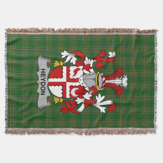 Irish Heydon Coat of Arms Family Crest Ireland Deken (Voorkant)
