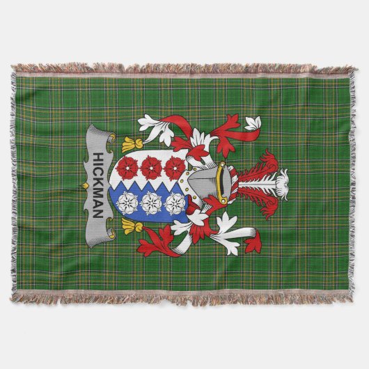 Irish Hickman Coat of Arms Family Crest Ireland Deken (Voorkant)