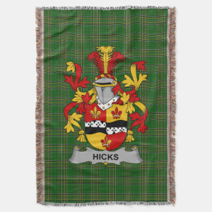 Irish Hicks wapenschild Family Crest Ireland Deken