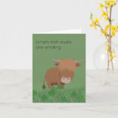 Irish Highland Cow Kaart (Gele Bloem)