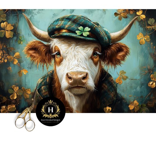 Irish Highland Koe Rustieke Boho Boerderij Decoupa Tissuepapier