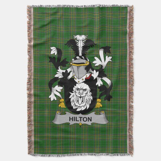 Irish Hilton Coat of Arms Family Crest Ireland Deken (Voorkant Verticaal)