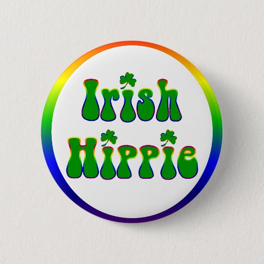 Irish Hippie Round Ronde Button 5,7 Cm (Voorkant)