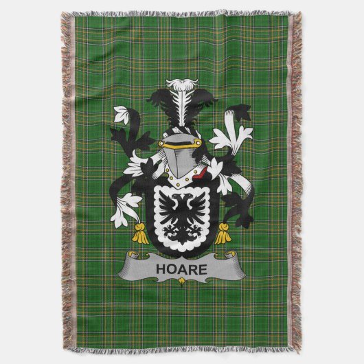 Irish Hoare Coat of Arms Family Crest Ireland Deken (Voorkant Verticaal)