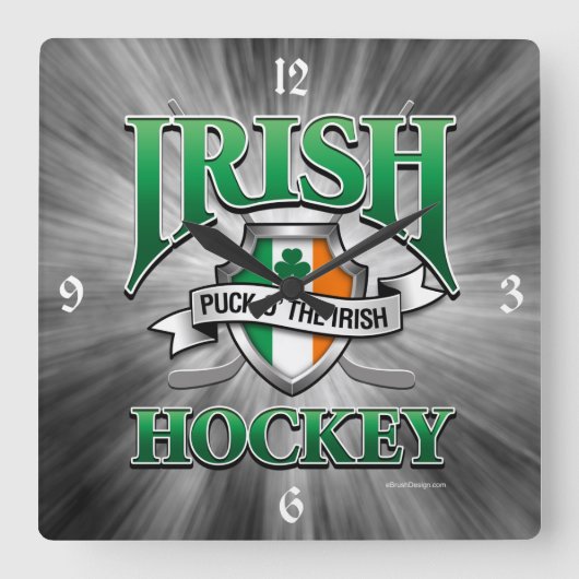 Irish Hockey Square Wall klok (Voorkant)