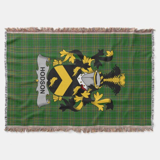 Irish Hodson Coat of Arms Family Crest Ireland Deken (Voorkant)