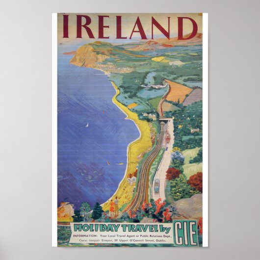 Irish Holiday Travel by CIE 1950's Ireland Poster (Voorkant)