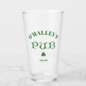 Irish Home Pub Shamrock Add Name Glas (Voorkant)