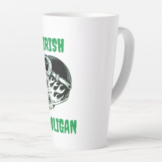 Irish Hooligan Biker Latte Mok (Rechterhoek)