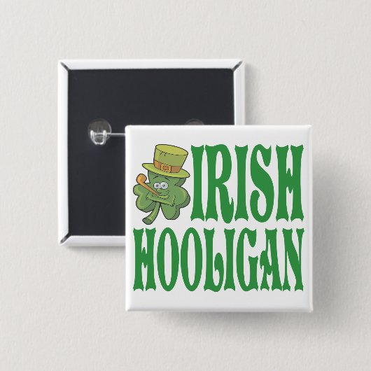 Irish Hooligan Vierkante Button 5,1 Cm (Voorkant /achterkant)