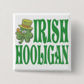 Irish Hooligan Vierkante Button 5,1 Cm (Voorkant)