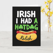 Irish Hotdog St Patricks Day Card Kaart (Gele Bloem)