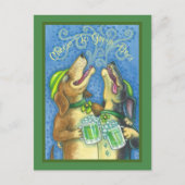 IRISH HOUND DOGS, ST. PATRICK'S DAG BEER BRIEFKAAR BRIEFKAART (Voorkant)