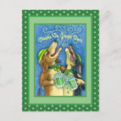 IRISH HOUND DOGS, ST. PATRICK'S DAG GROENE BEER BRIEFKAART (Voorkant)