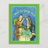 IRISH HOUND DOGS, ST. PATRICK'S DAG GROENE BEER BRIEFKAART (Voorkant)