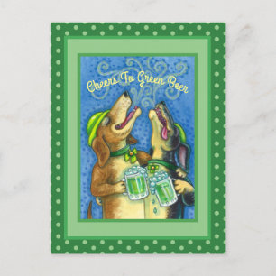 IRISH HOUND DOGS, ST. PATRICK'S DAG GROENE BEER BRIEFKAART