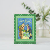 IRISH HOUND DOGS, ST. PATRICK'S DAG GROENE BEER BRIEFKAART (Staand voorkant)