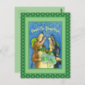 IRISH HOUND DOGS, ST. PATRICK'S DAG GROENE BEER BRIEFKAART (Voorkant / Achterkant)