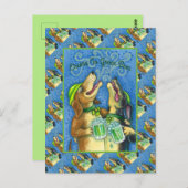 IRISH HOUND DOGS, ST. PATRICK'S DAG GROENE BEER BRIEFKAART (Voorkant / Achterkant)