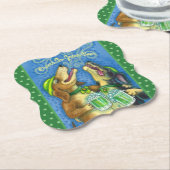 IRISH HOUND DOGS, ST. PATRICK'S DAG GROENE BEER KARTONNEN ONDERZETTERS (Gekanteld)