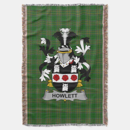 Irish Howlett of Hewlett familiewapen Deken (Voorkant Verticaal)
