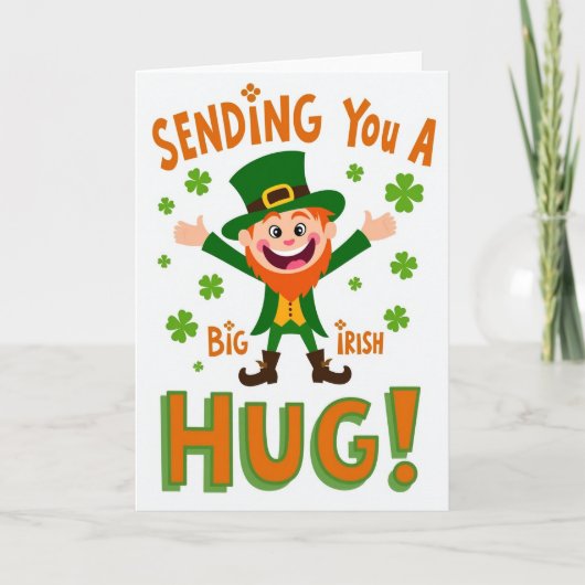 Irish Hugs Leprechaun Fun Card Kaart (Voorkant)