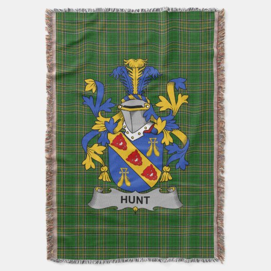Irish Hunt wapenschild Family Crest Ireland Deken (Voorkant Verticaal)