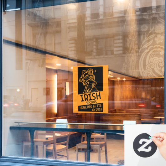 Irish Hurling Sport Raamsticker (Cafe Raam)