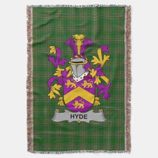 Irish Hyde Coat of Arms Family Crest Ireland Deken (Voorkant Verticaal)