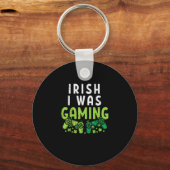 Irish I Gaming Funny St Patricks Day Gamer Boy Sleutelhanger (Voorkant)