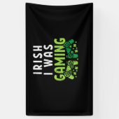 Irish I Gaming Funny St Patricks Day Gamer Boy Spandoek (Verticaal)