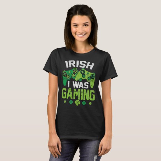 Irish I Gaming Funny St Patricks Day Gamer Boy T-shirt (Voorkant volledig)