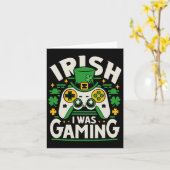 Irish I Gaming Funny St Patricks Day Video Gam Kaart (Gele Bloem)