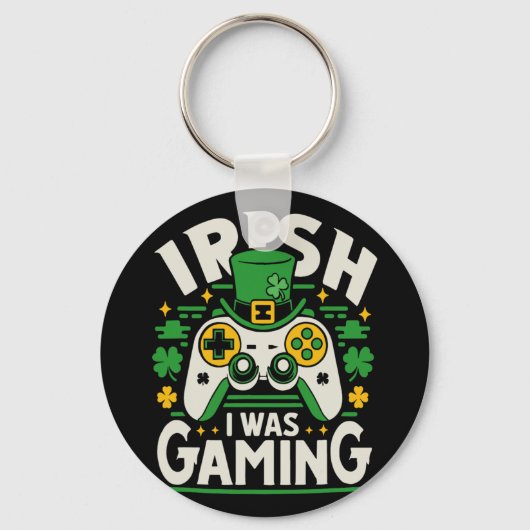 Irish I Gaming Funny St Patricks Day Video Gam Sleutelhanger (Voorkant)
